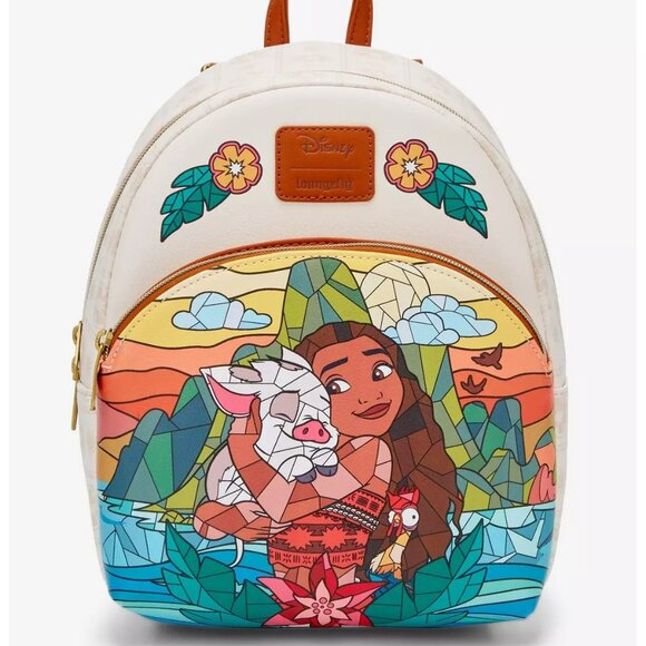 Loungefly Handbags - Loungefly Disney Moana & Friends Stained Glass Mini Backpack NWT